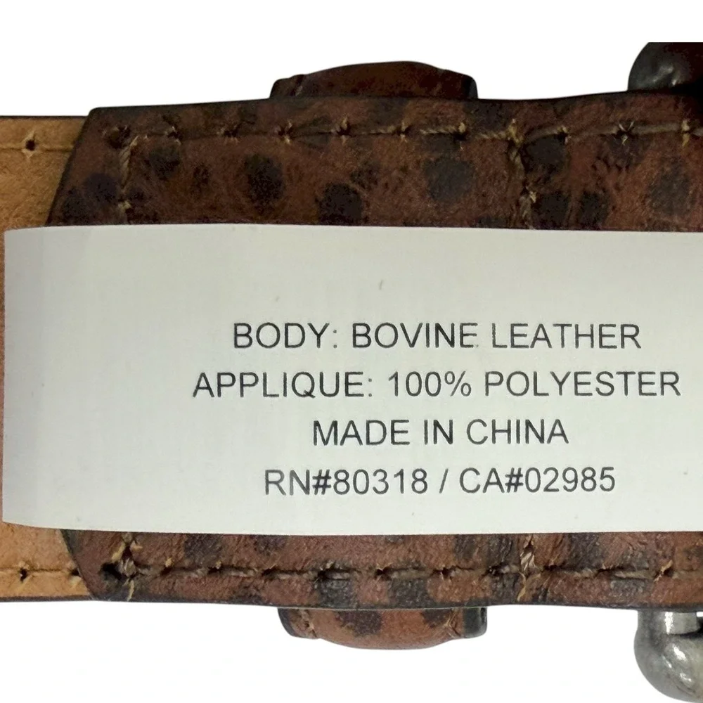 Lucky Brand‎ Men's Size 32 Brown Embroidered Textured Leather Belt NWT